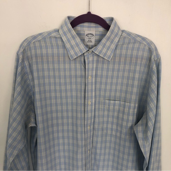 BROOKS BROTHERS 346 Slim Fit Men Plaid Long Sleeve Button Up Shirt 16 1/2-4/5 - Picture 2 of 9